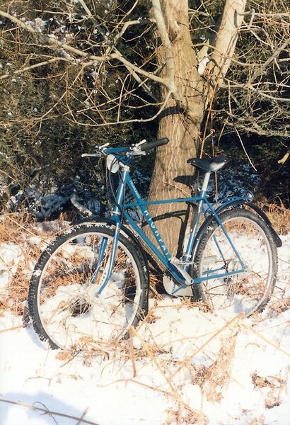 North Downs near Guildford 1987 Moira's Bike.jpg