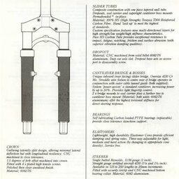 Pace RC-35 Forks Technical Data Sheet
