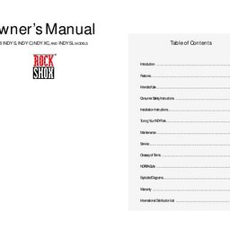 1998 Rock Shox Indy Owners Manual - all models
