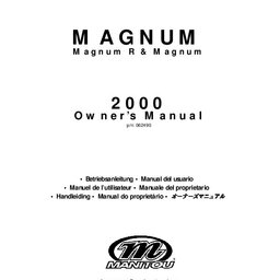 2000 Manitou MAGNUM Owners Manual