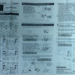 1996 Shimano XTR Bottom Bracket Service Instructions