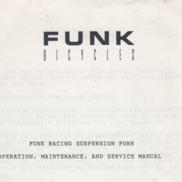Funk racing suspension fork. Operation, maintenance & service manual