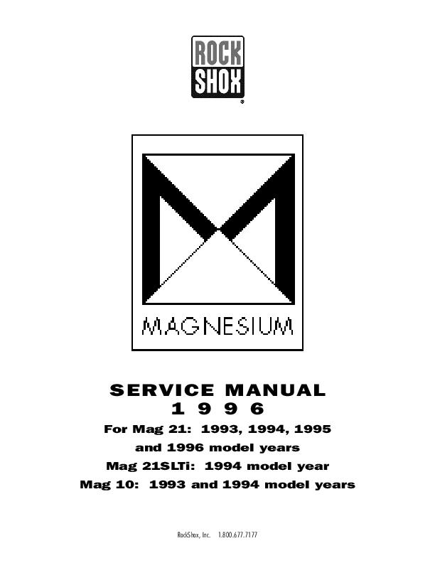 Rock Shox MAG Series Service Manual