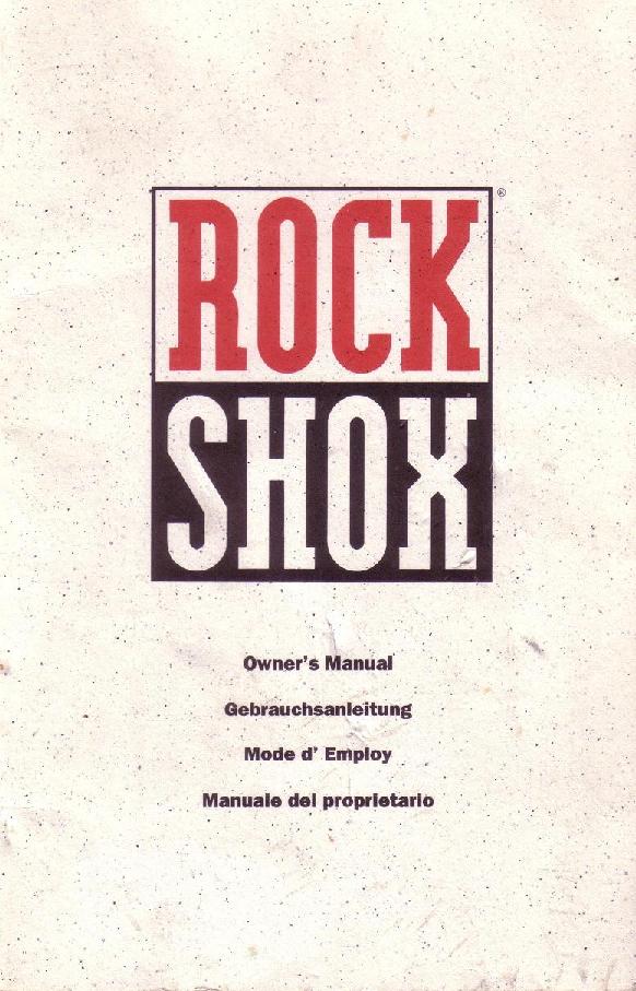 Rock Shox MAG Owners Manual