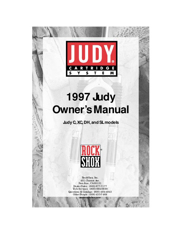 Rock Shox JUDY Owners Manual 1997