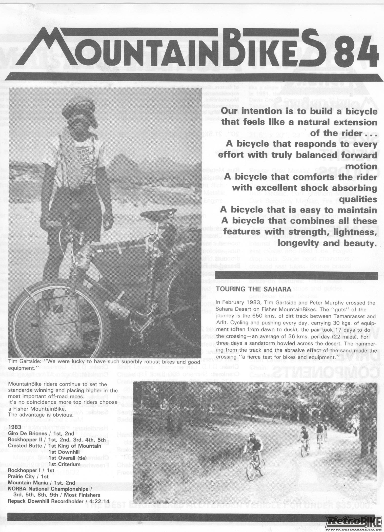 Fisher MountainBikes Catalogue 1984