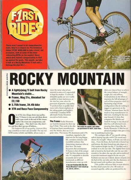 Rocky Mountain Ti Bolt Review `94 page 1 001.jpg