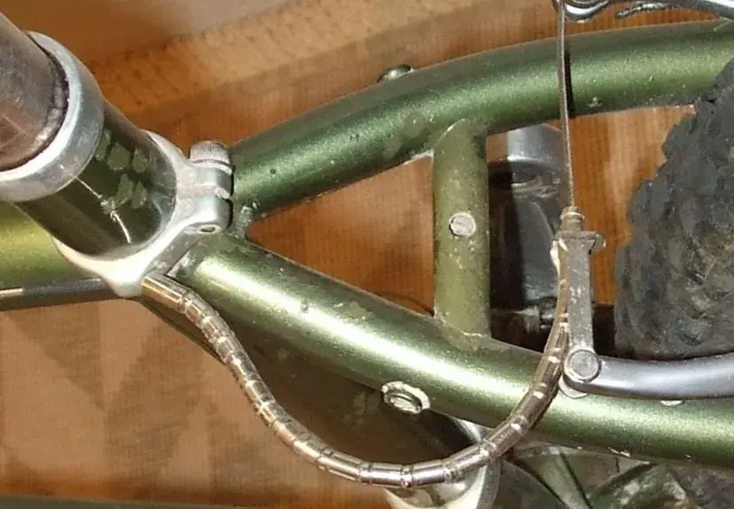 1994 Kona Explosif size 16 rear brake cable route w Nokon.webp
