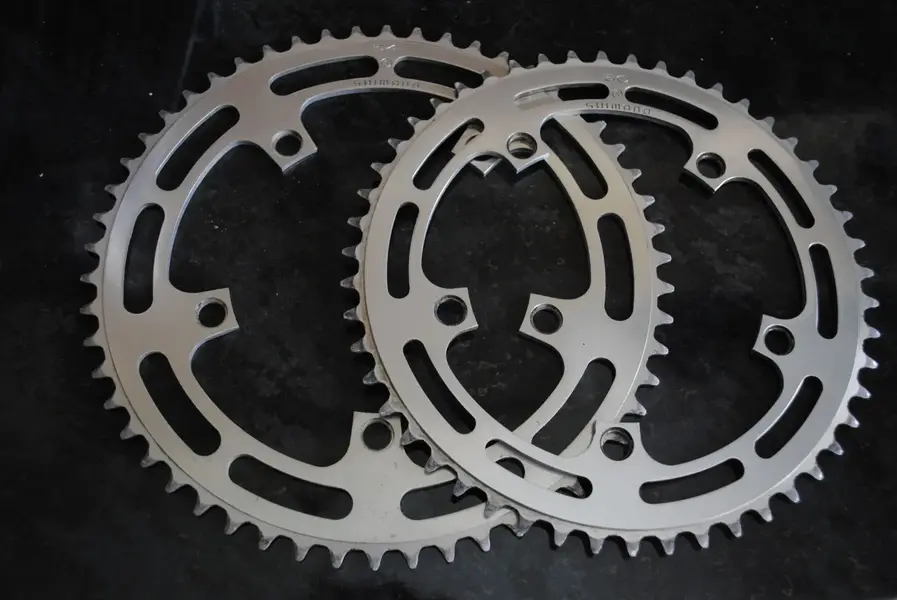 Shimano 54t and 50t 130 BCD chainrings.webp