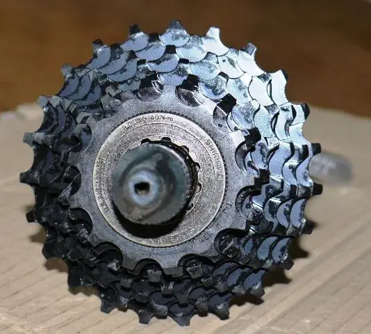 shimano cassette on hub.webp