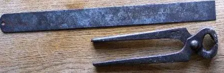 twelve inch steel rule, tile pincers.webp
