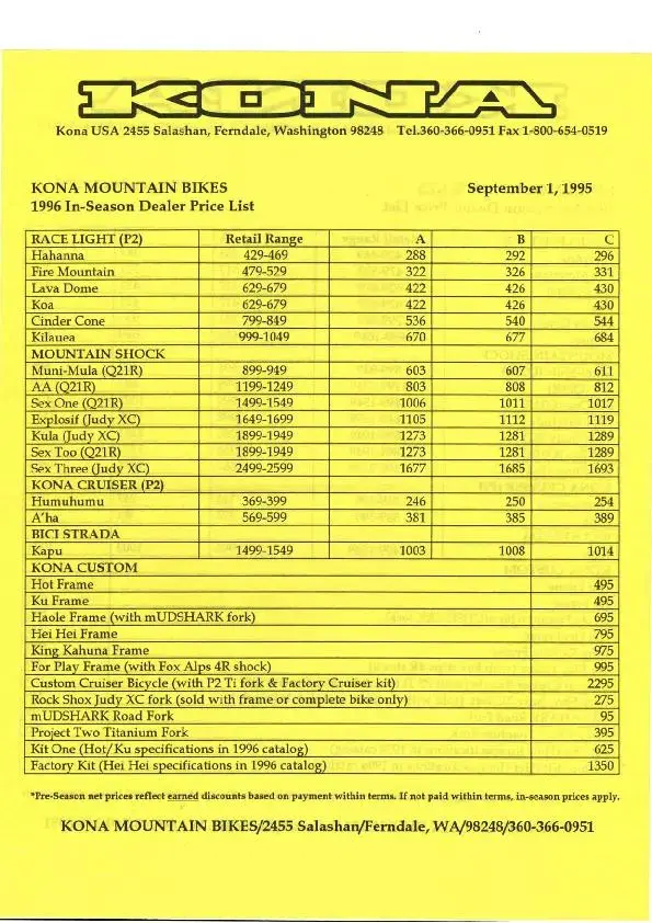 Kona USA 1996 pre_in season dealer price list colour.webp