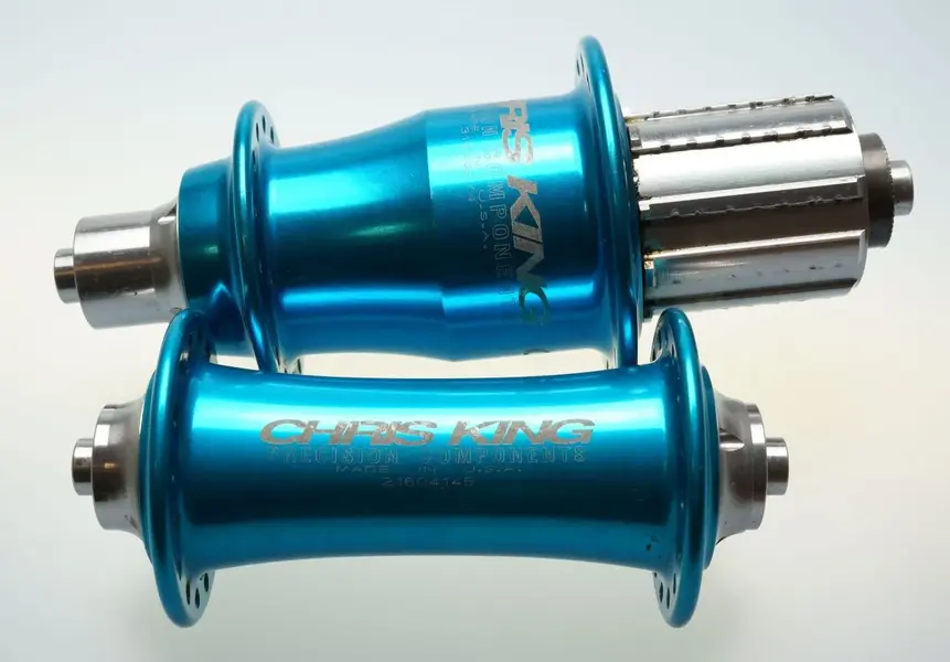 Chris King Classic Hubs 32h turquoise VGC.webp