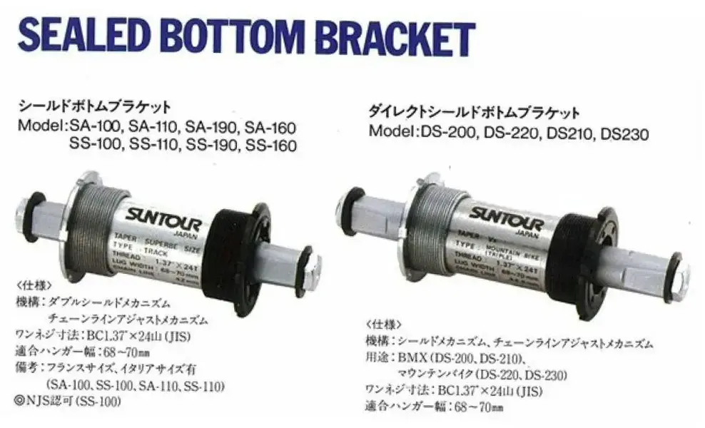 Suntour Vx bottom brackets Retrobike