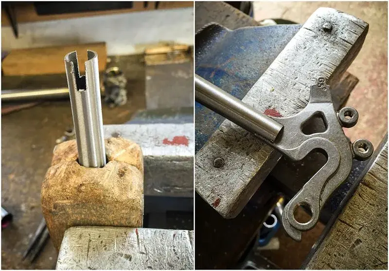 Dave Yates Frame Building Course Day 1 Sub Assembly Rear Dropouts to Chain Stays.webp
