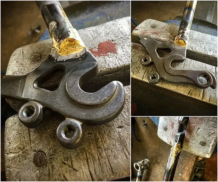 Dave Yates Frame Building Course Day 1 Sub Assembly Rear Dropouts Brazed into Chain Stays.webp