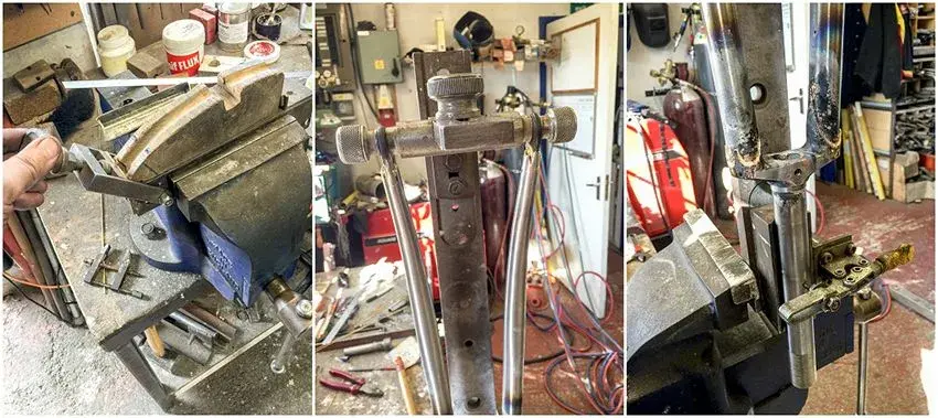Dave Yates Frame Building Course Day 3 Fork Blade Offset Set and Brazed to Crown 7.webp