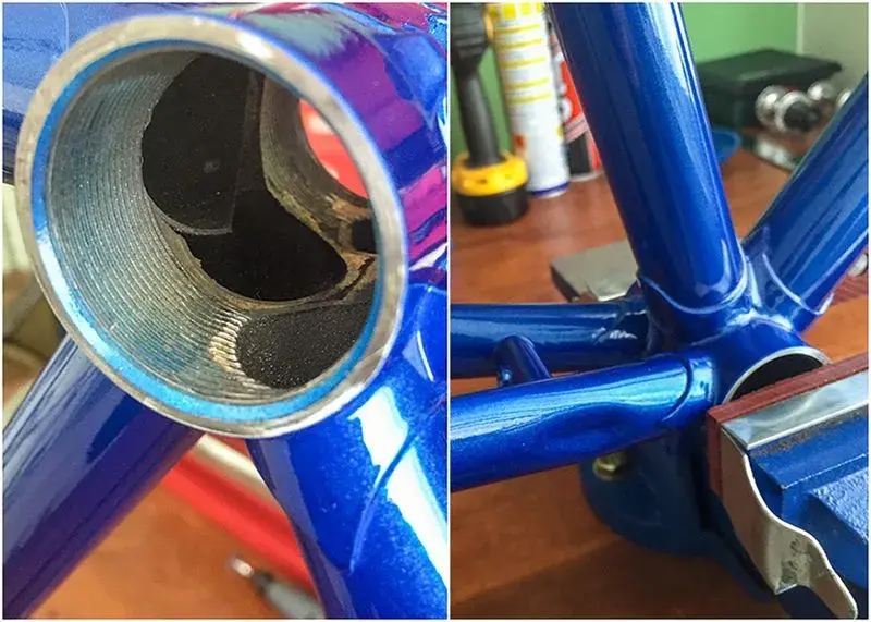 Dave Yates Frame Building Course Painted Frame Bottom Bracket.webp