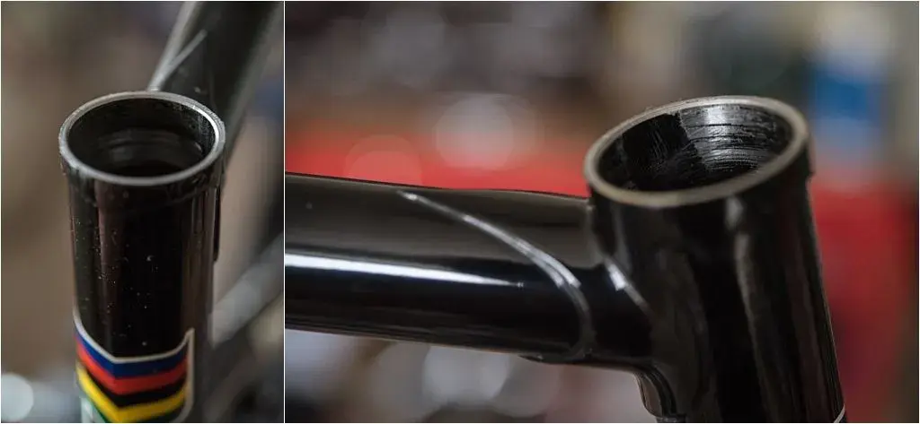 8 SB6398 SBDU Ilkeston Reynolds 753R Campagnolo Super Record 50th Anniversary Head Tube After.webp