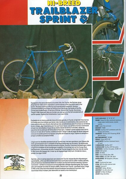 Muddy Fox 1990 Katana Bicicleta catálogo nuevo como nuevo ciclo de precio bajo Recuerdos