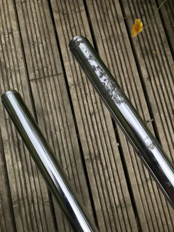 Re chrome fork stanchions Retrobike