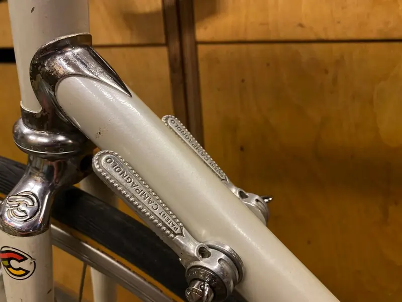 1984 Cinelli Supercorsa build pearl white laser blue restoration project Falko Schloetel Germ...webp