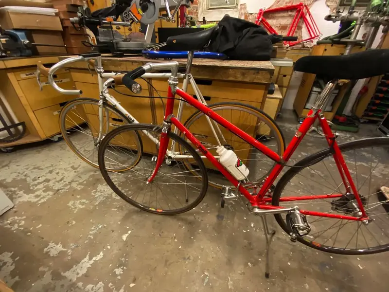 1984 Cinelli Supercorsa build pearl white laser blue restoration project Falko Schloetel Germ...webp