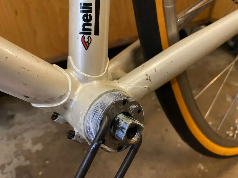 1984 Cinelli Supercorsa build pearl white laser blue restoration project Falko Schloetel Germ...webp