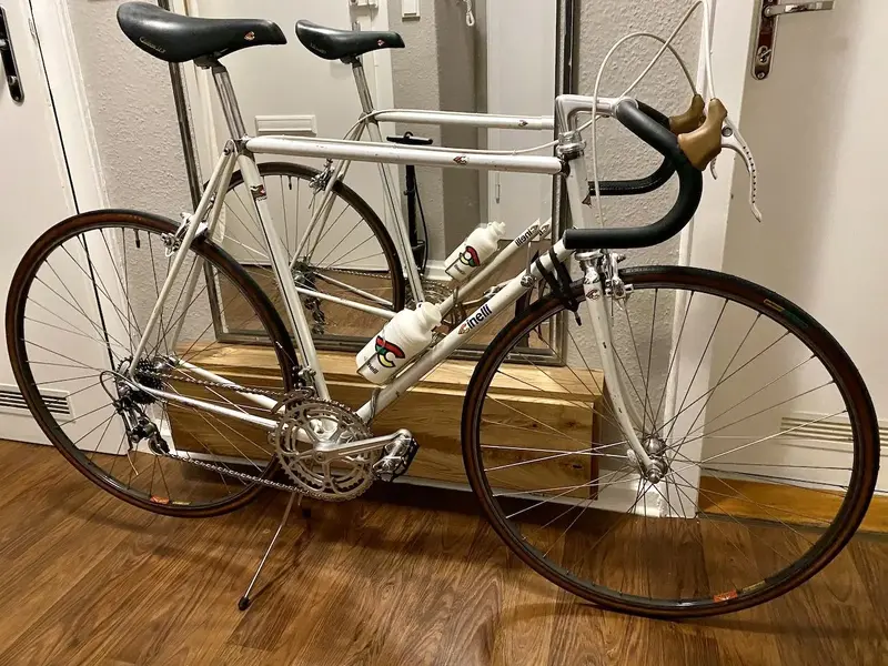 1984 Cinelli Supercorsa build pearl white laser blue restoration project Falko Schloetel Germ...webp