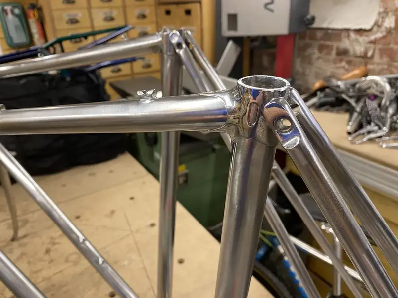 1980 Cinelli Supercorsa build pearl white laser blue restoration project Falko Schloetel Germ...webp