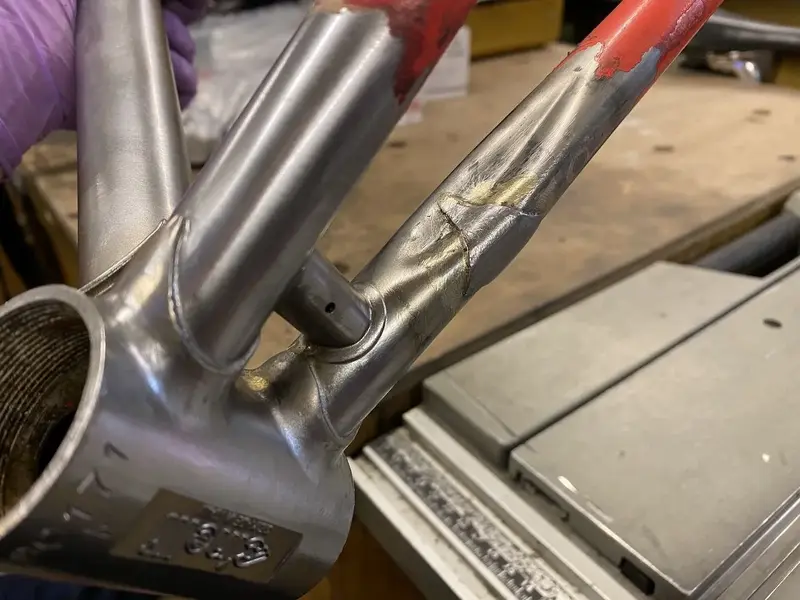 1980 Cinelli Supercorsa build pearl white laser blue restoration project Falko Schloetel Germ...webp