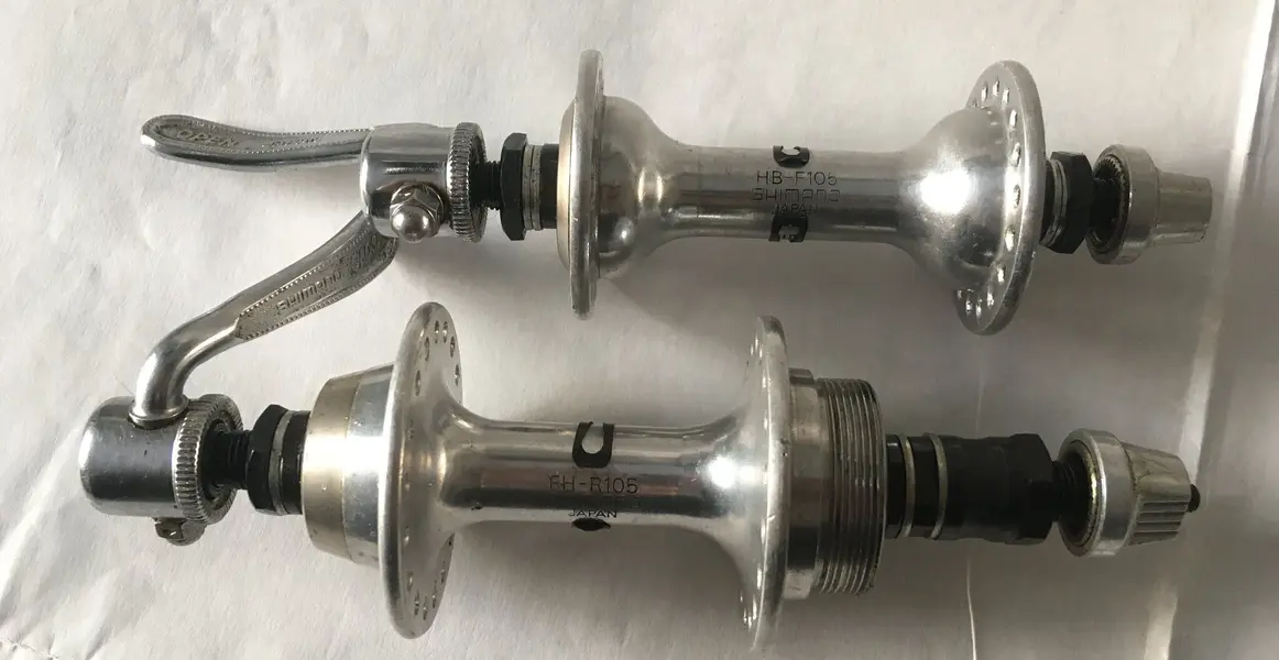 Shimano HB-F105:FH-R105 front & rear.webp