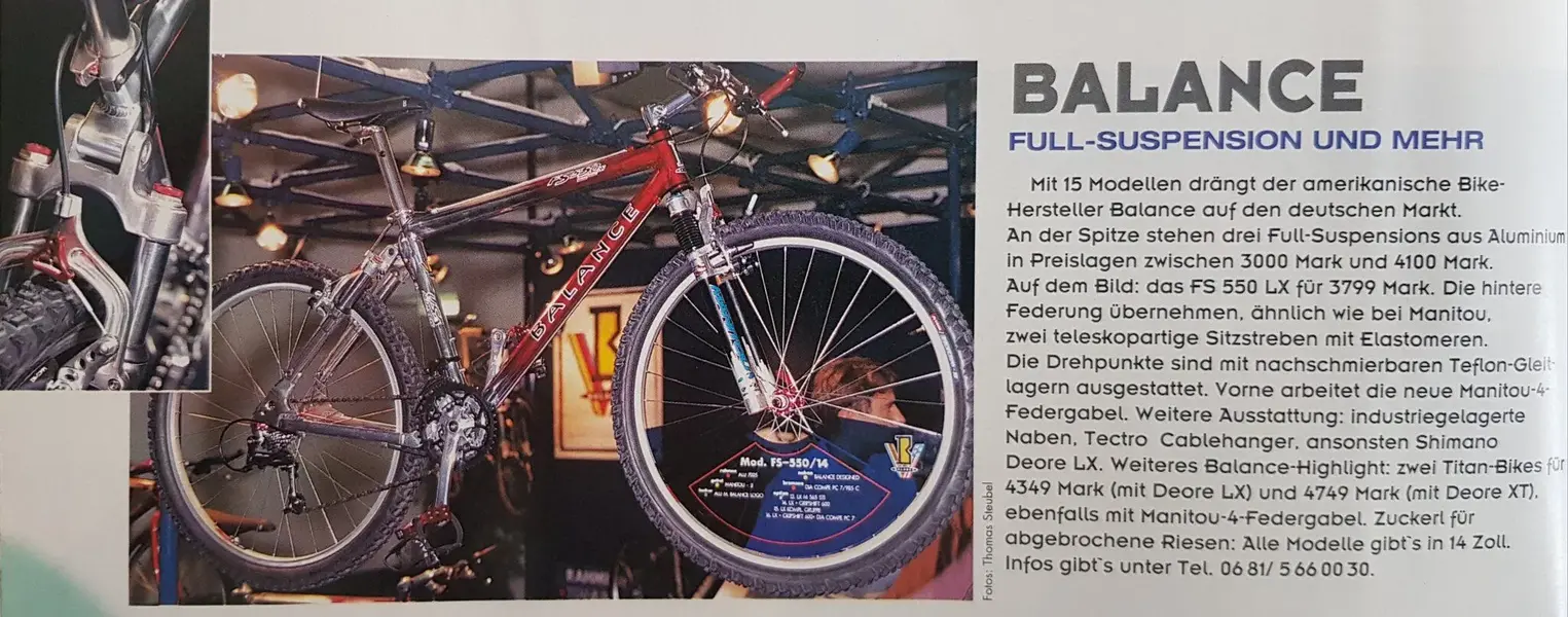 Balance Markteinfühung und Fully aus Bike 1994.webp