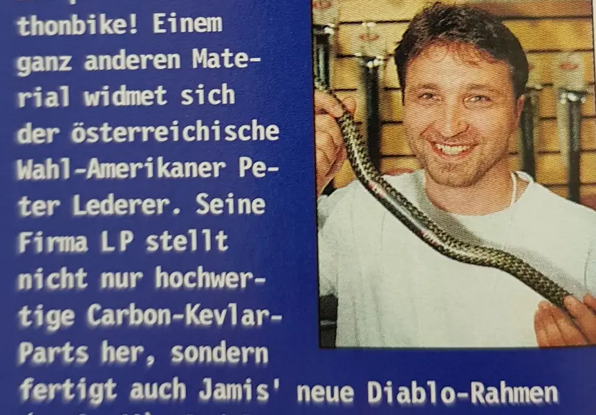 LP Peter Lederer Caronlenker und Jamis El Diablo Interbike show aus MountainBike 1997 10.jpg