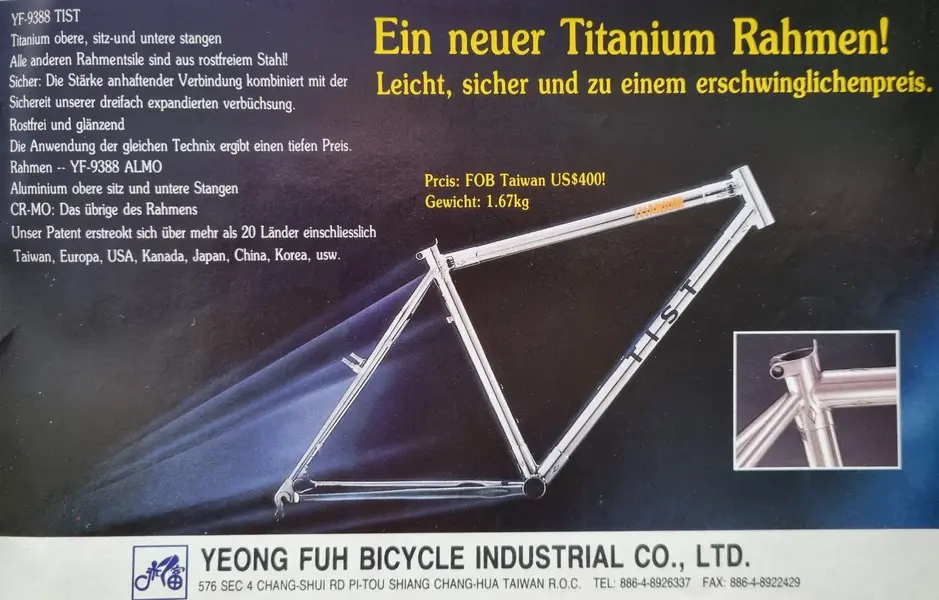 Tist YF-9388 Titanium wie Claud Butler Praktiker Hawk Ad aus Bike 10 1993.webp