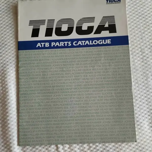 Catalogue Tioga ATB 1989 - Pièces VTT : Casques, Tiges, Poignées, Pneus, Pédales
