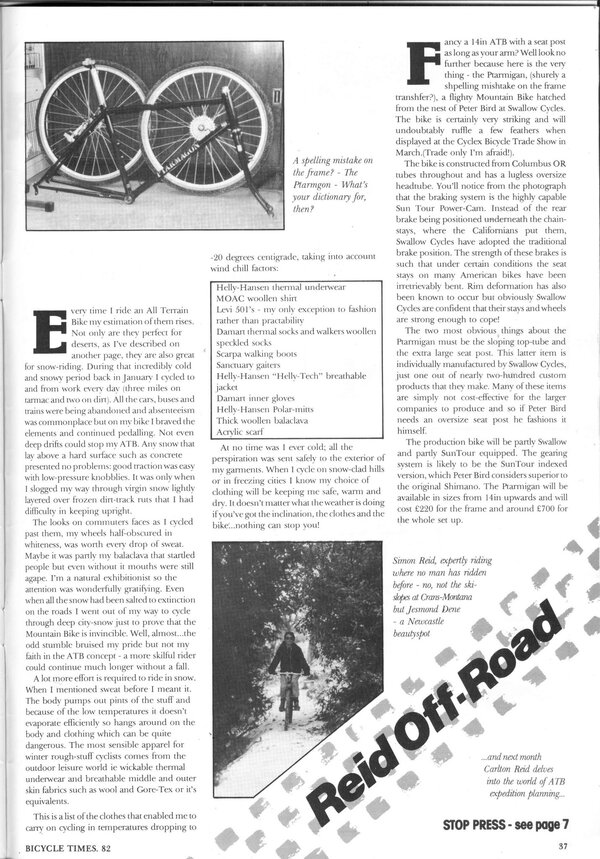 Swallow Ptarmigan Bicycle Times Carlton Reid March 87.jpg