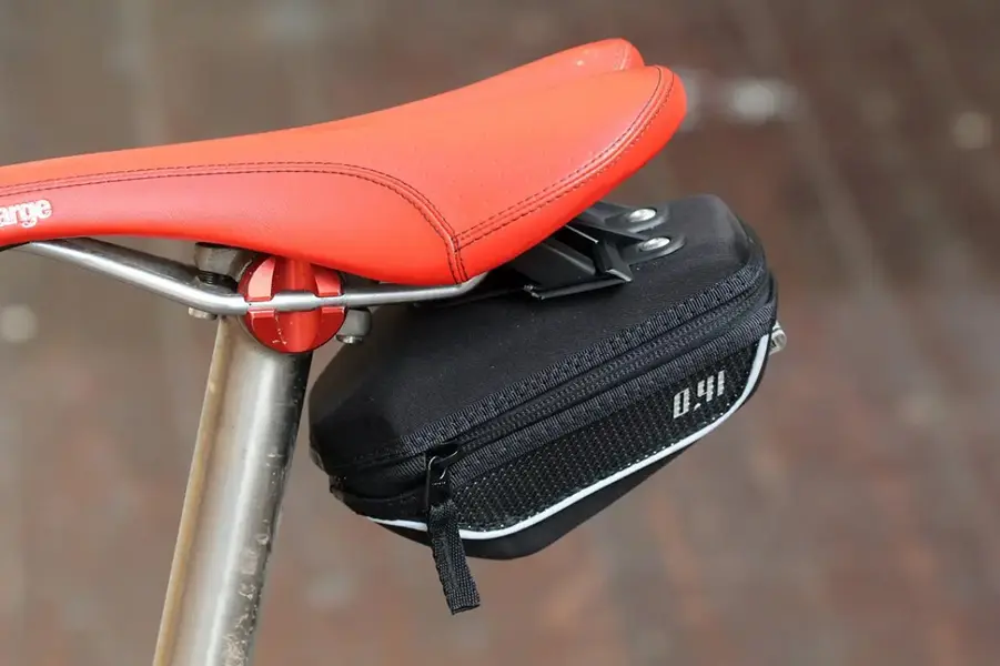 BTwin Comp 0.4L Seat Post Bike Bag - mounted.webp