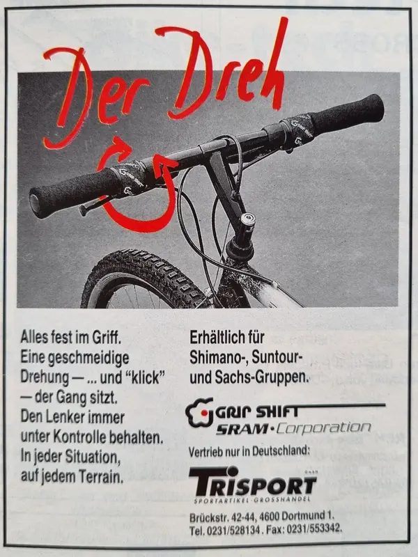 Gripshift Ad aus Bike 3 1991.webp