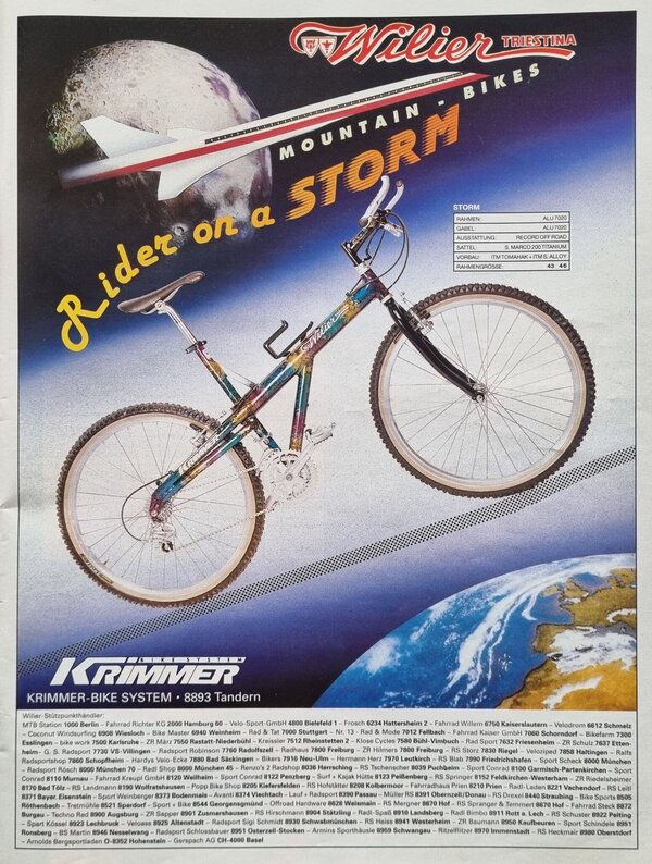 Wilier Storm Kreuzrahmen wie BSM Ad aus Bike 7 1992.jpg