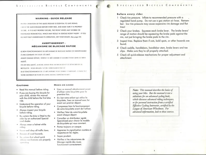 Specialized 1994 Bicycle Owner Handbook 1.webp