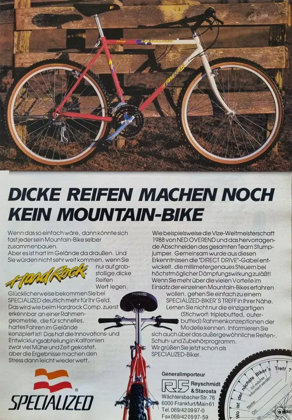 Specialized Dicke Reifen Ad aus Bike 2 1989.webp
