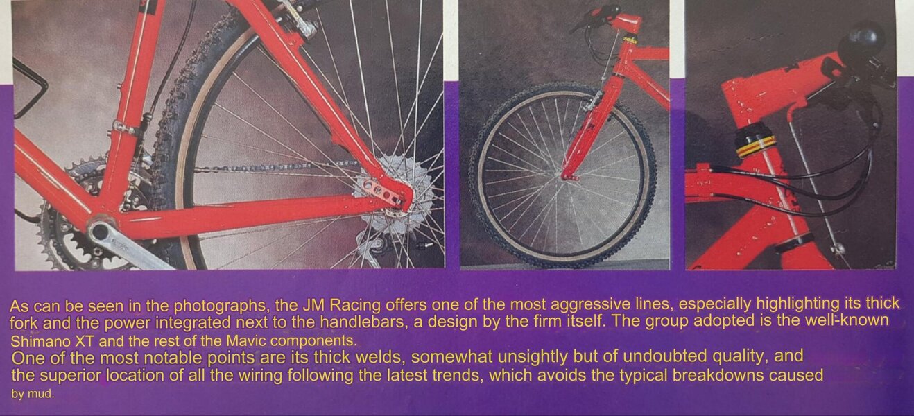 JM Bike Racing (wie Klein) Test Detail aus SoloBici Magazin 7 1991 translated eng.jpg