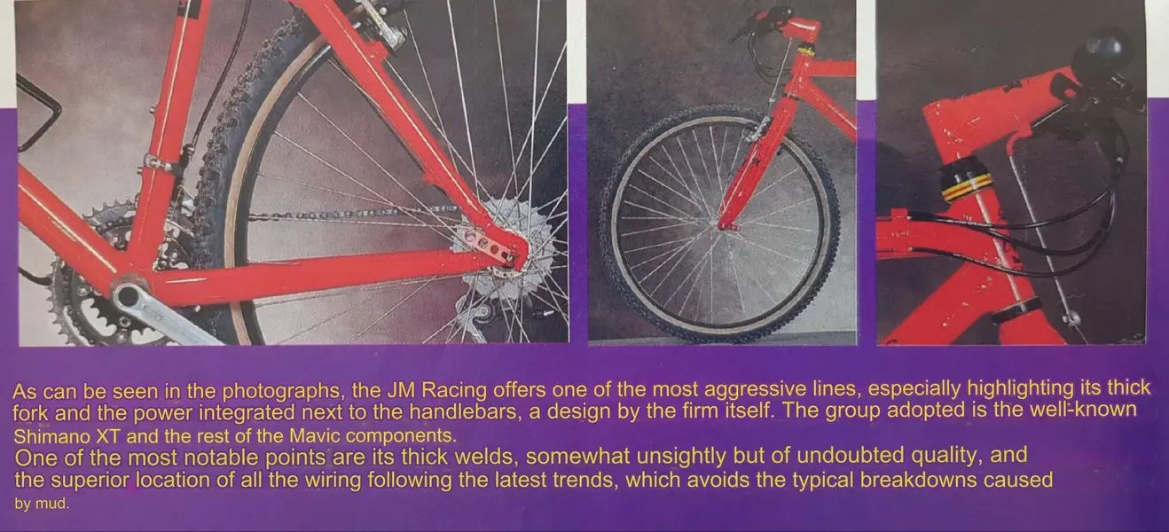 JM Bike Racing (wie Klein) Test Detail aus SoloBici Magazin 7 1991 translated eng.webp