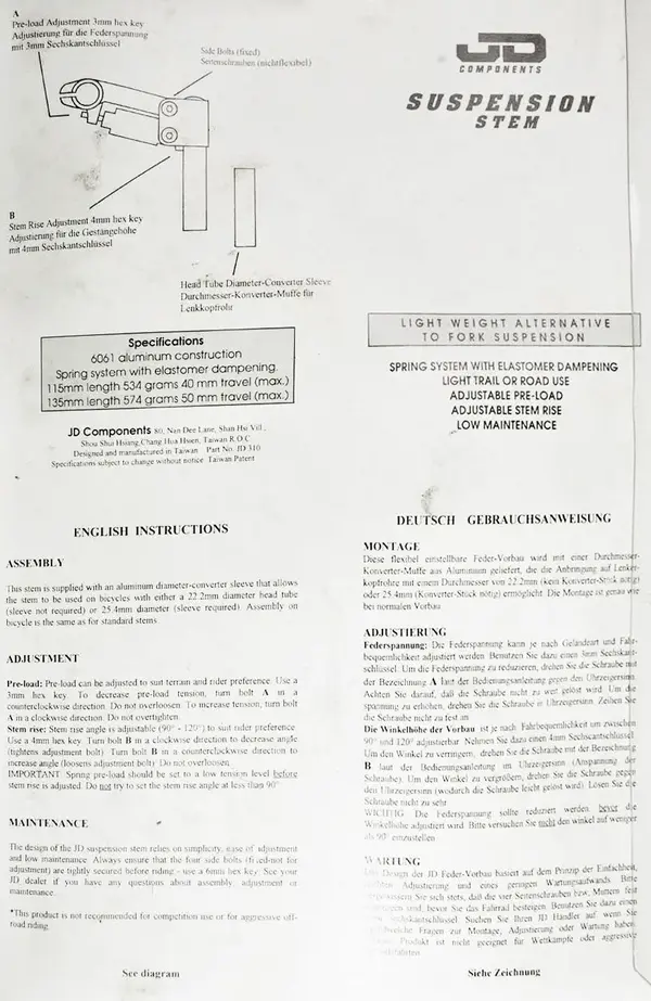 JD components Suspension stem manual.webp