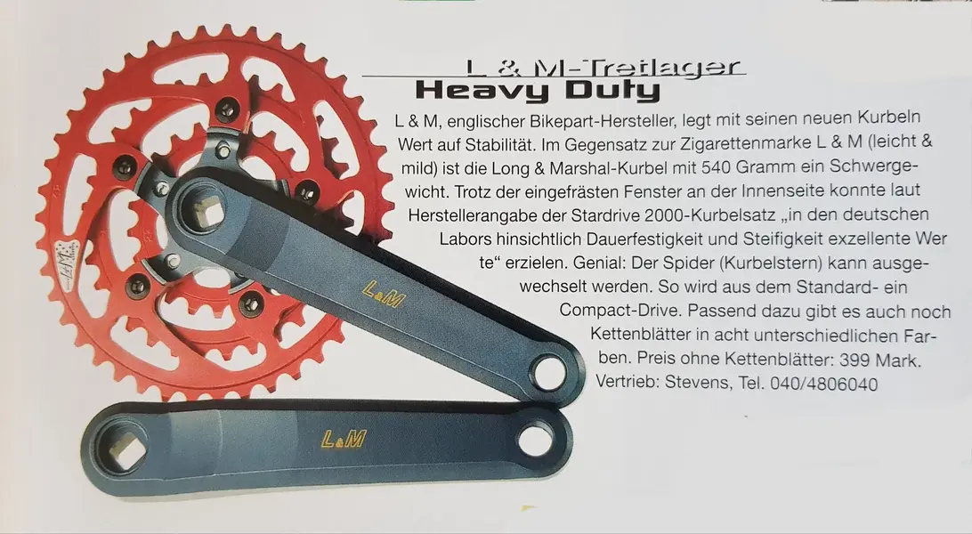 L&M cranks Infos Long & Marshall. aus MountainBike 1997.webp