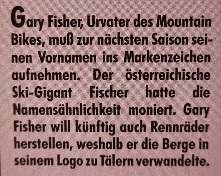 Gary Fisher Namen decals Info aus Bike 4 1990.webp
