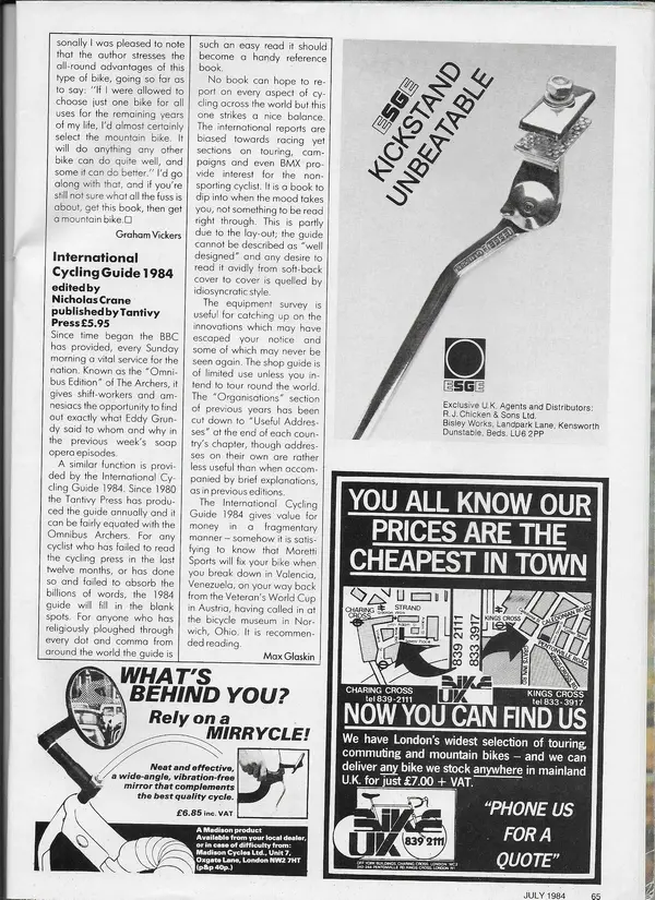 Bicycle July 1984 pg 65 Rob Van der Plas Book review.webp
