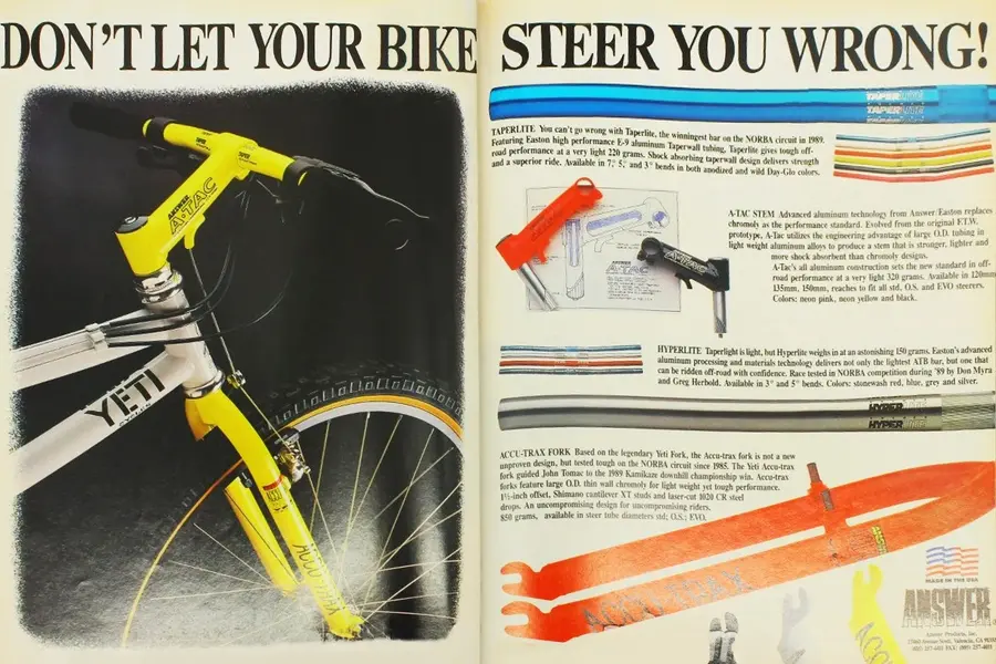 Answer Accutrax A-Tac Taperlite Steerer Ad.webp
