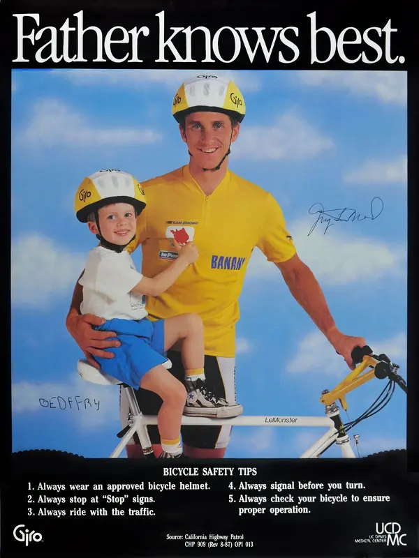 Greg Lemond mit Sohn Poster UC Davis Medical Center.webp